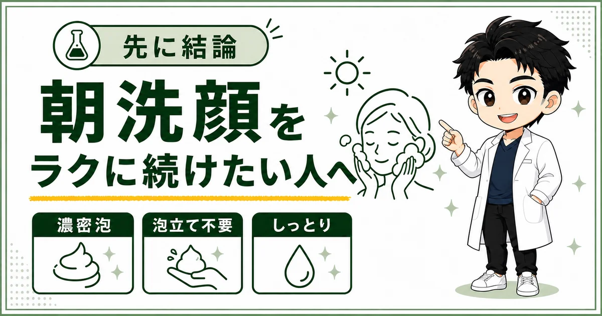 DISMクリーミーフォームウォッシュは朝洗顔をラクに続けたい人に向くとまとめた図解