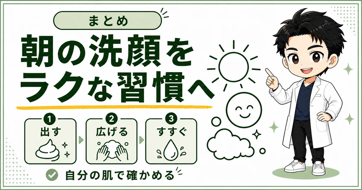 DISMクリーミーフォームウォッシュで朝の洗顔をラクな習慣にする3ステップ図解